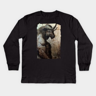 Cornered Minotaur Kids Long Sleeve T-Shirt